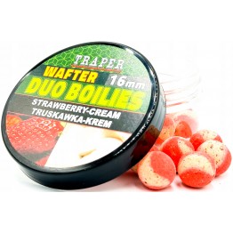 Бойлы Traper Duo Boilies Wafter 16 мм/40 г Krem/Truskawka (Сливки/Клубника)